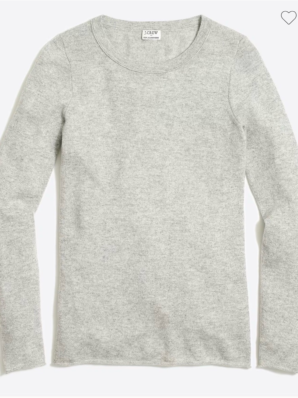J. Crew Women’s Heather Gray Cashmere Crewneck Sweater